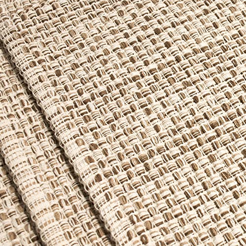Sweet Home Collection 100% Cotton Placemats for Dining Room Rectangle Two Tone Woven Fabric 13" x 19" Soft Durable Table Mat Set, Set of 6, Eggshell
